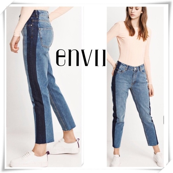 Envll Enbrenda brock High rise Raw Hem Mom Jeans - Picture 1 of 7
